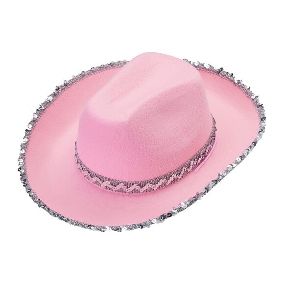 3317 Women Rhinestone Cowboy Hats Wide Brim Western Style Furry Cowgirl